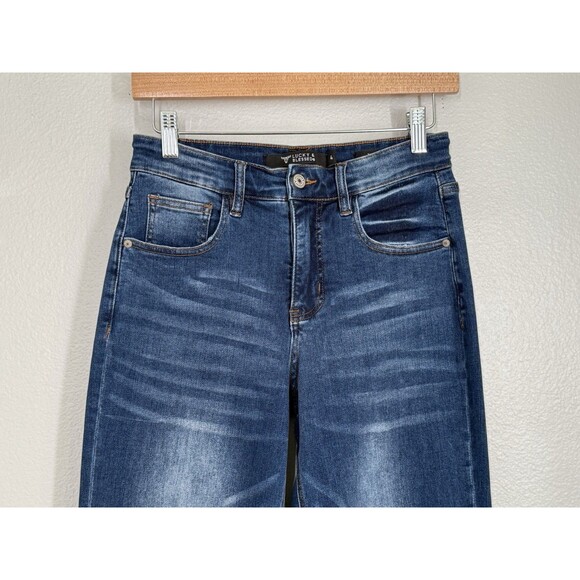 Lucky & Blessed LB Trouser Fit Jeans Size 4 Dark Wash Stretch Denim EUC Bootcut - Picture 2 of 12